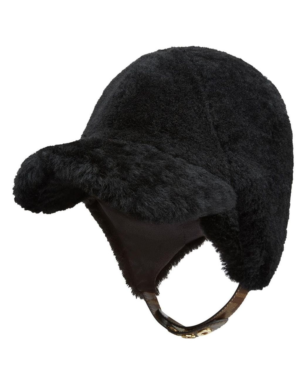 Fendi Silk Furry Visor Helmet in Black 