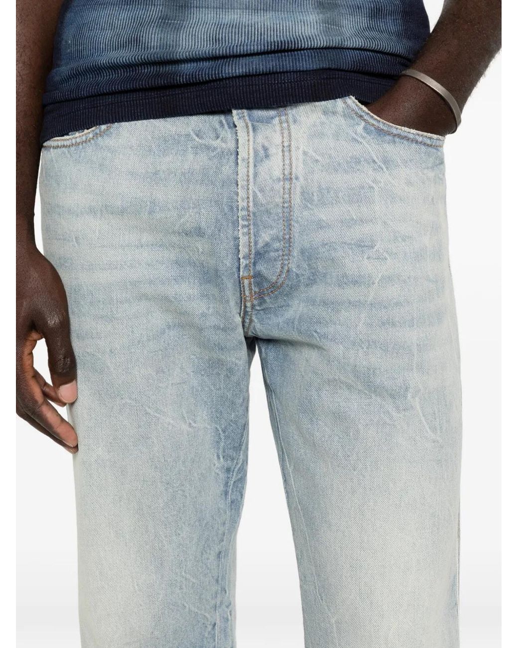 NUMERIS Blue Belt-Loops Jeans for men