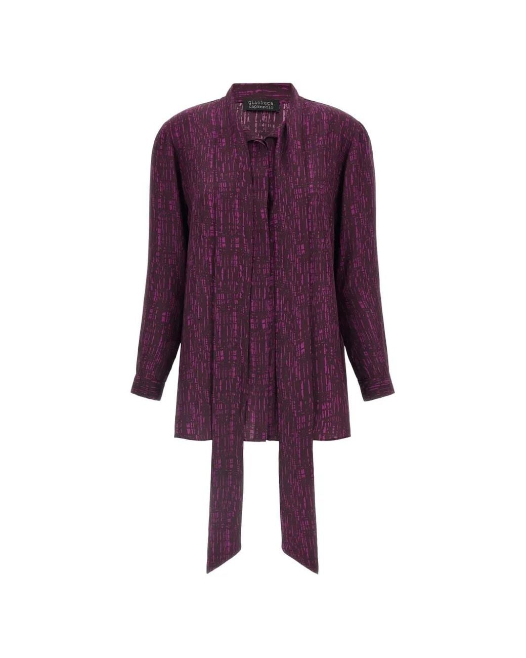 Gianluca Capannolo Purple Katherine Abstract-Print Silk Shirt