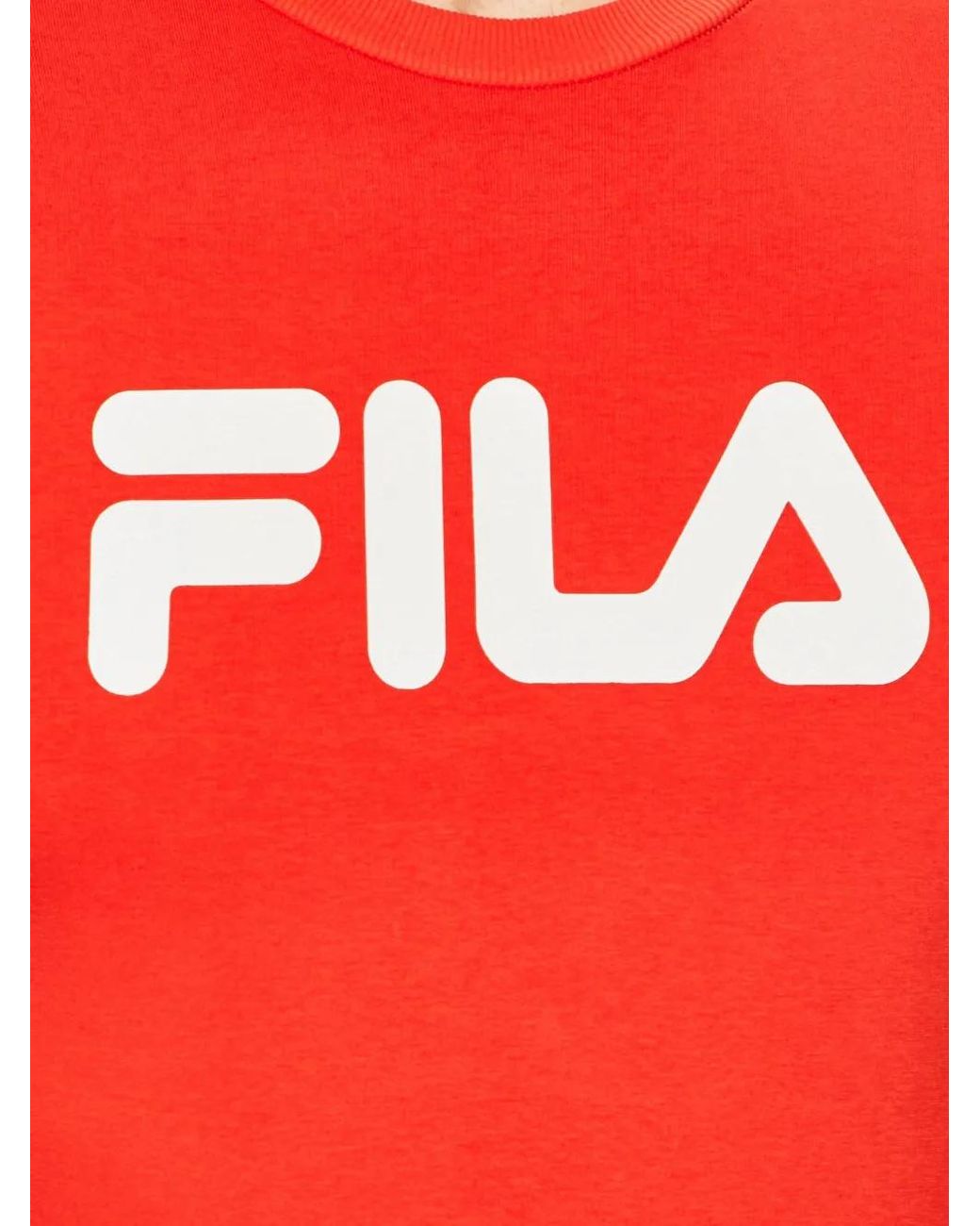 Fila Red Crewneck Logo Sweatshirt