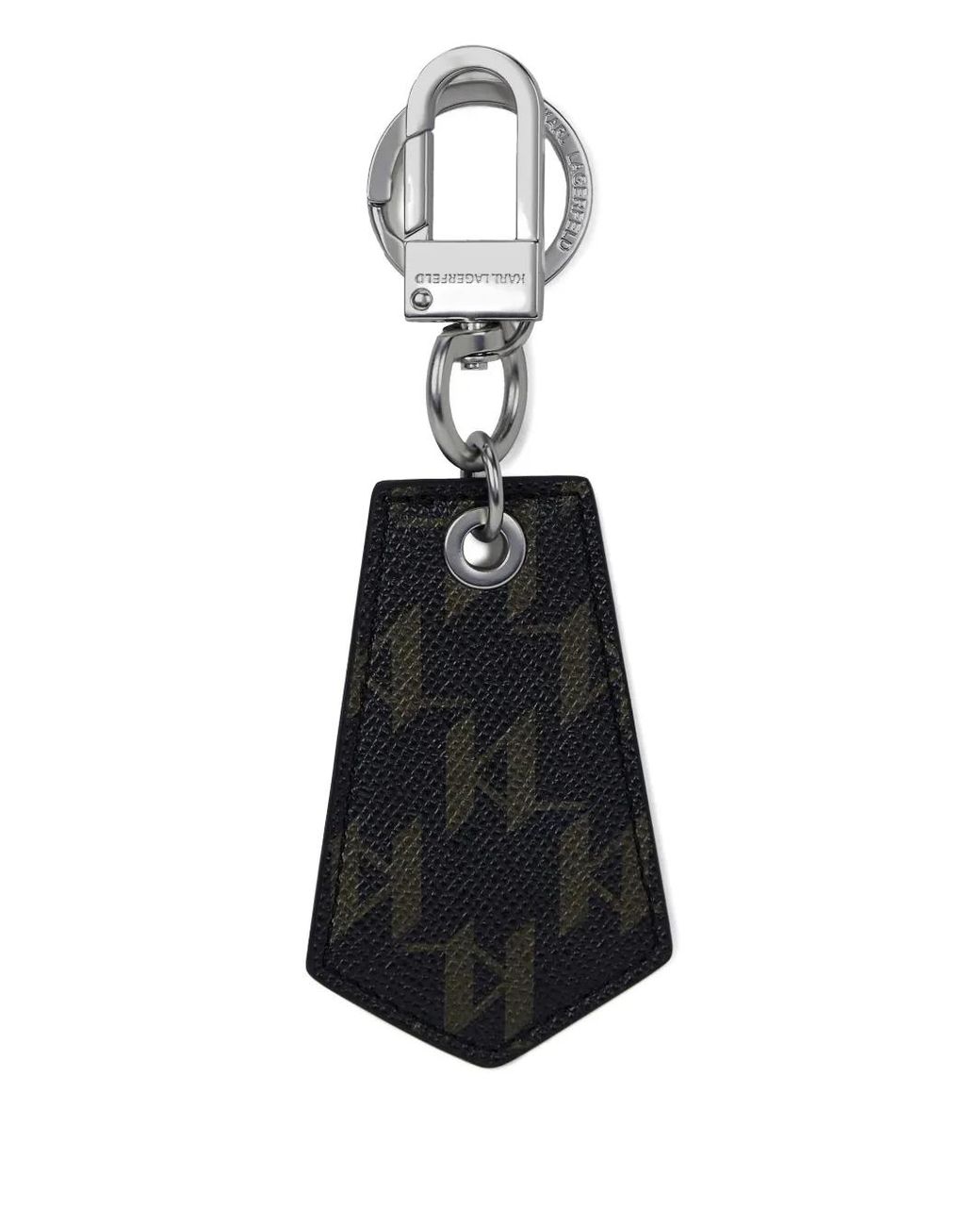 Karl Lagerfeld White Monogram Keyring for men