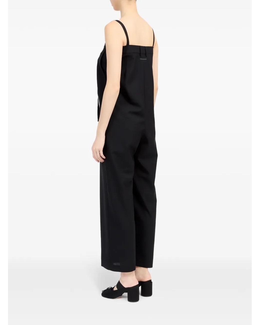 MM6 by Maison Margiela Black Single-Stitch Logo Playsuit