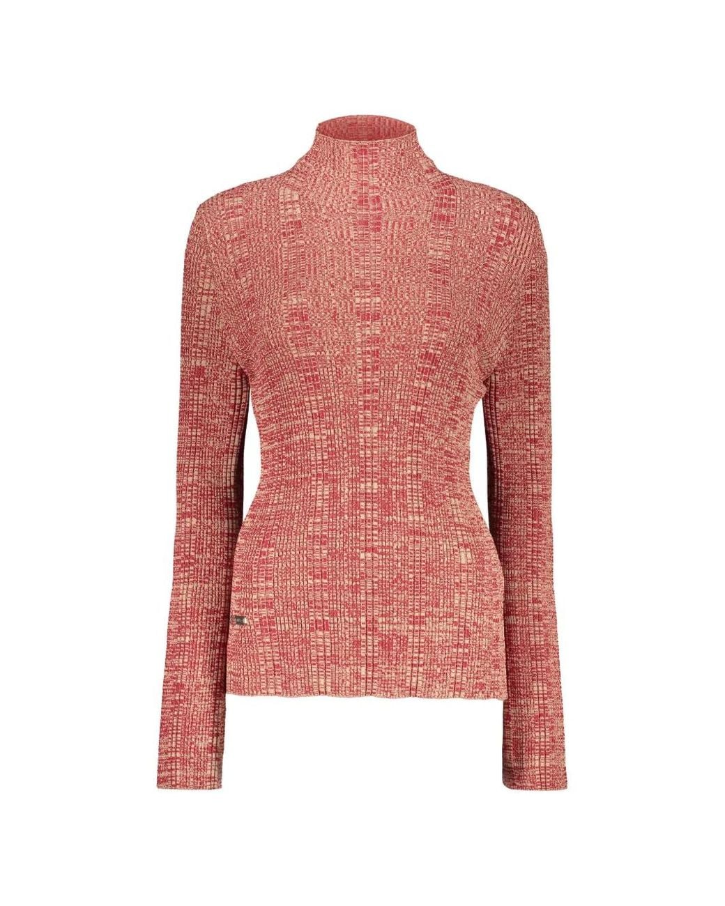 Ellery Red Ribbed-Knit Turtleneck Sweater