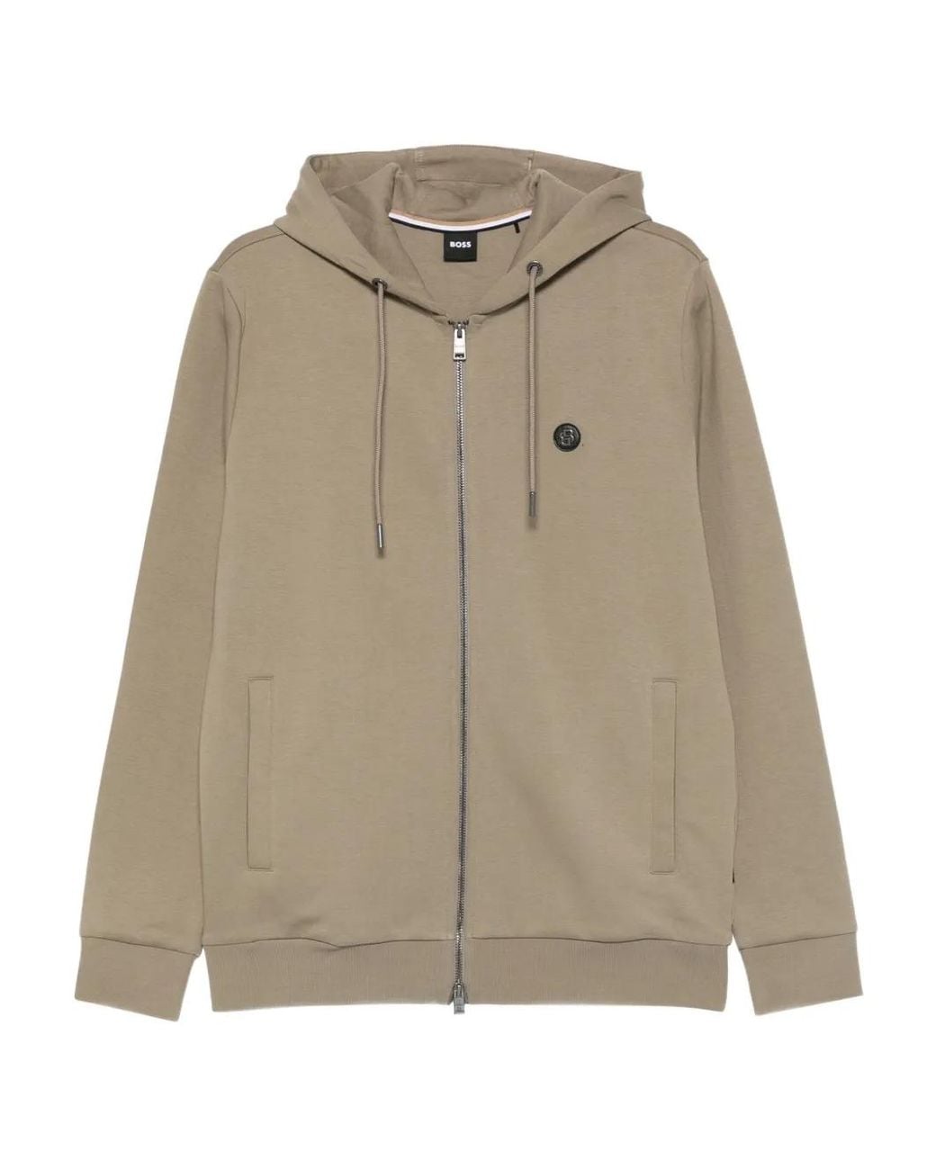 Boss Sweater Met Logopatch in het Natural voor heren