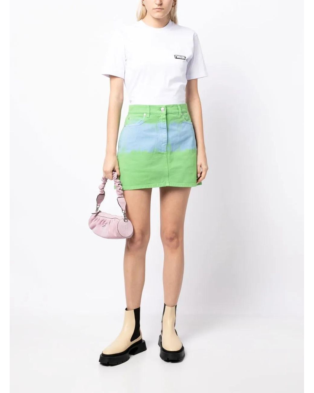 MSGM White Logo-Patch Short-Sleeve T-Shirt