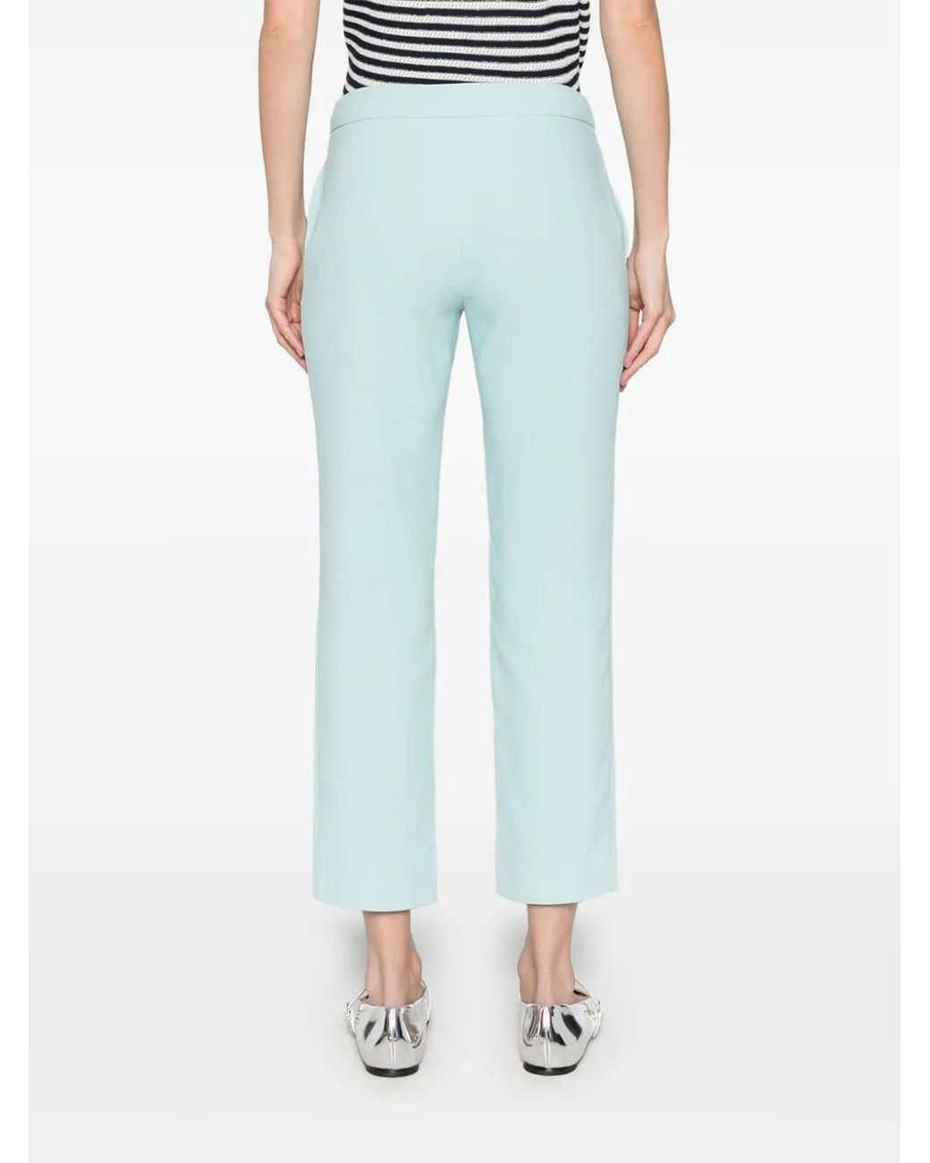 Twinset Blue Crêpe Cigarette Trousers