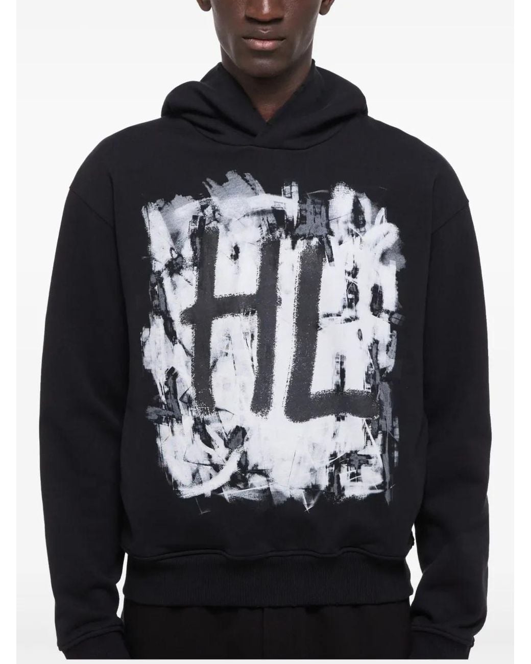 Helmut Lang Blue Graphic-Print Hoodie for men