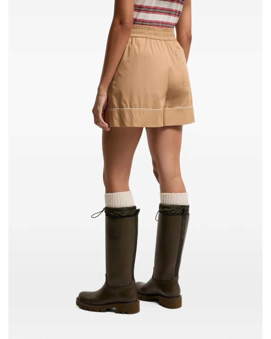 Moncler Natural Tailored Cotton-Blend Shorts