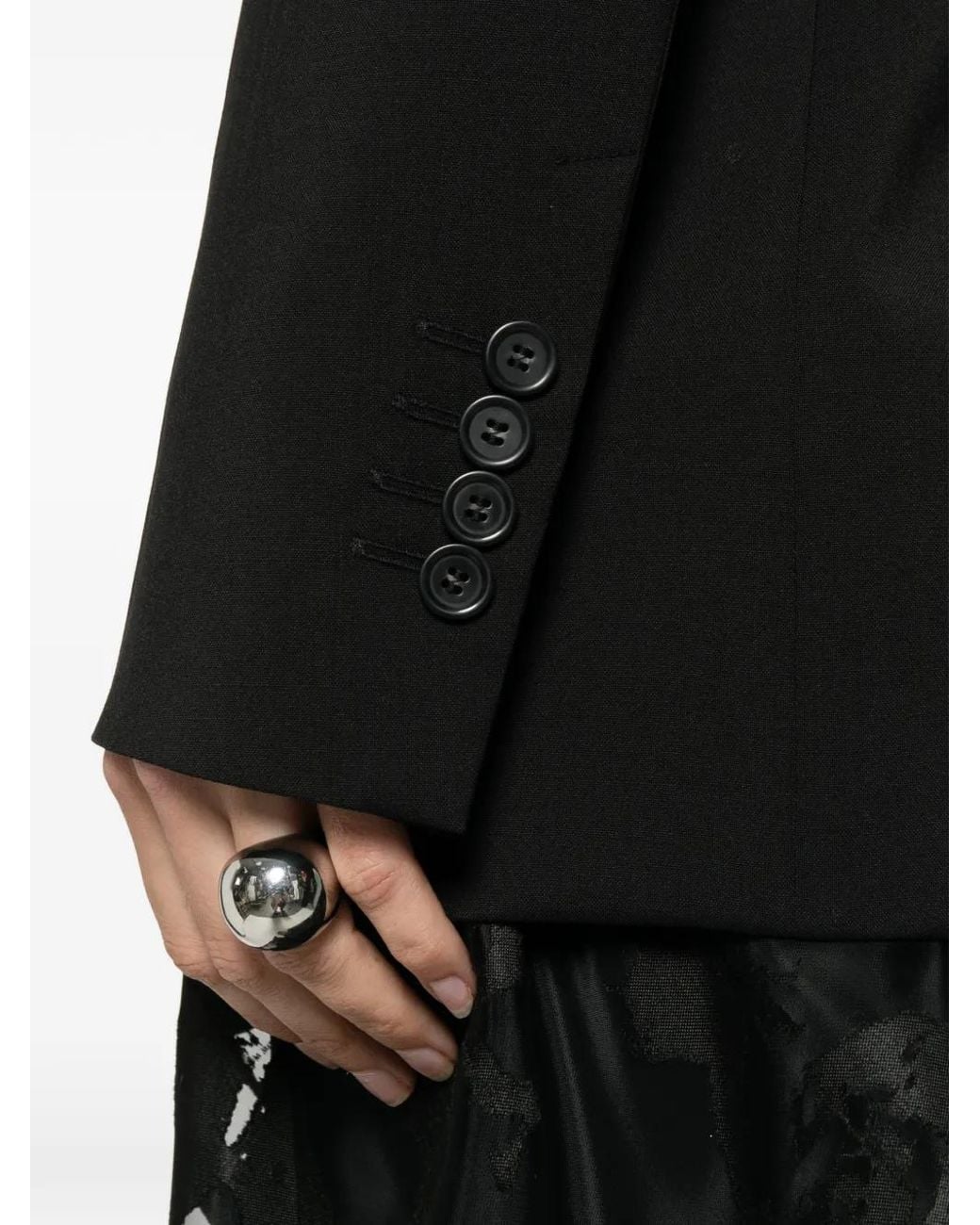 Sportmax Black Tailored Peak Lapel Blazer