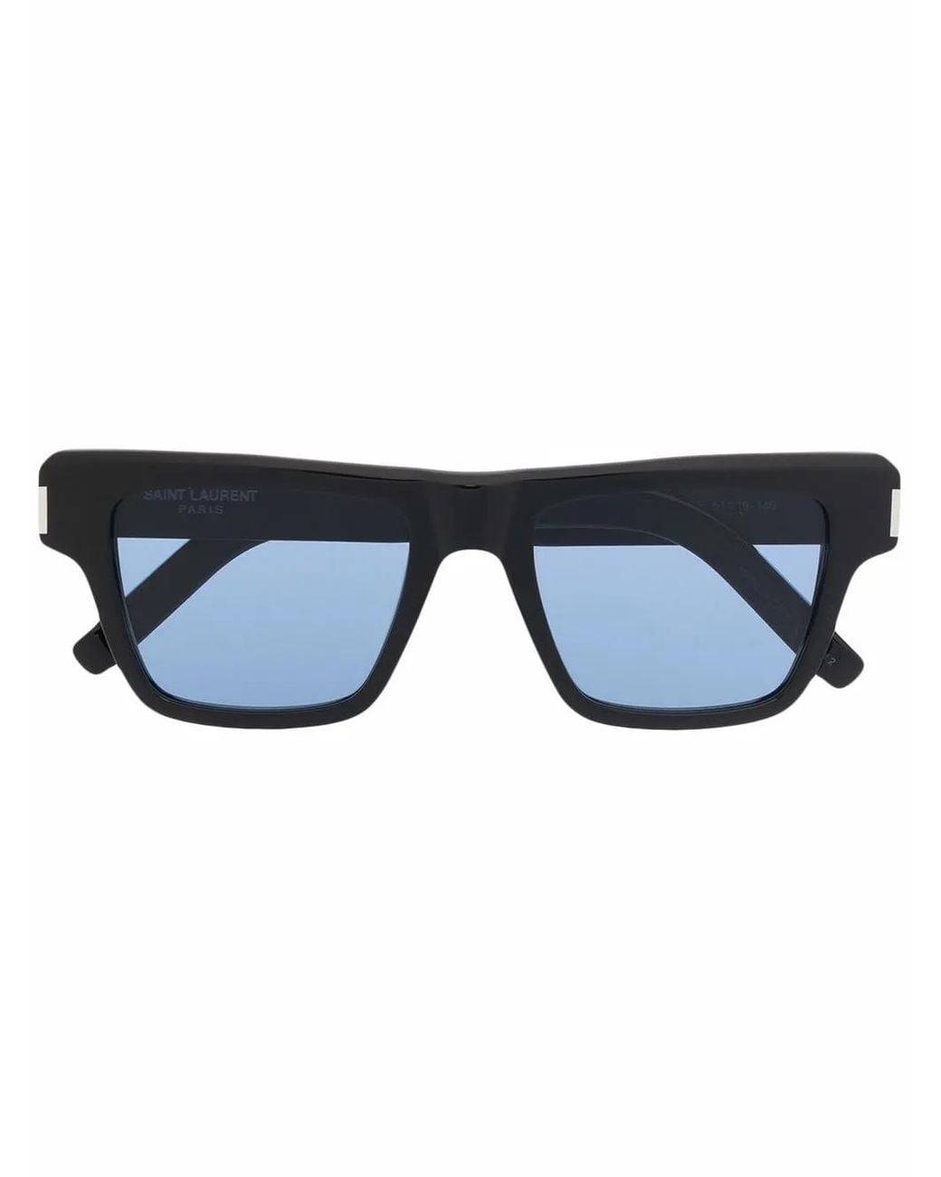 Saint Laurent Blue Tinted Square-Frame Sunglasses for men