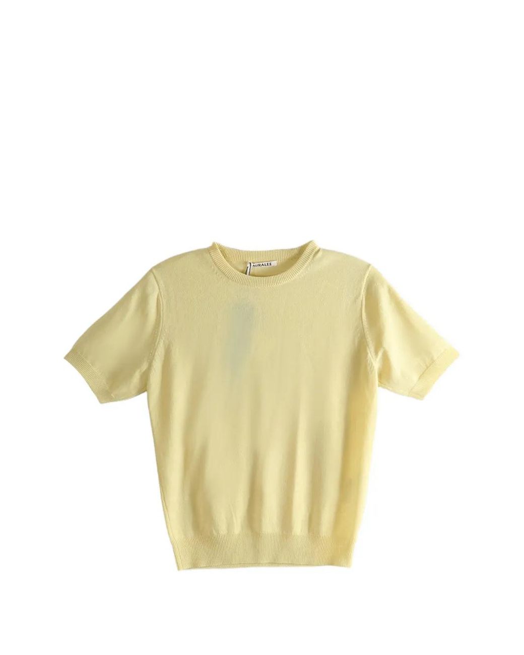 Auralee Yellow Ribbed Knit T-Shirt
