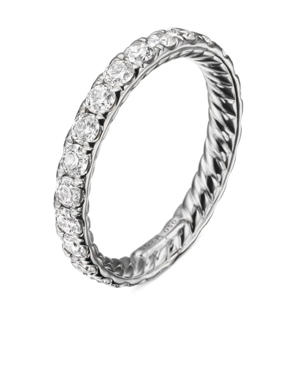 David Yurman White Platinum Dy Eden Diamond Band Ring (2.8Mm)