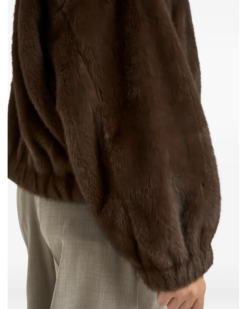 Weekend by Maxmara Black Elasticated-Trim Faux-Fur Jacket
