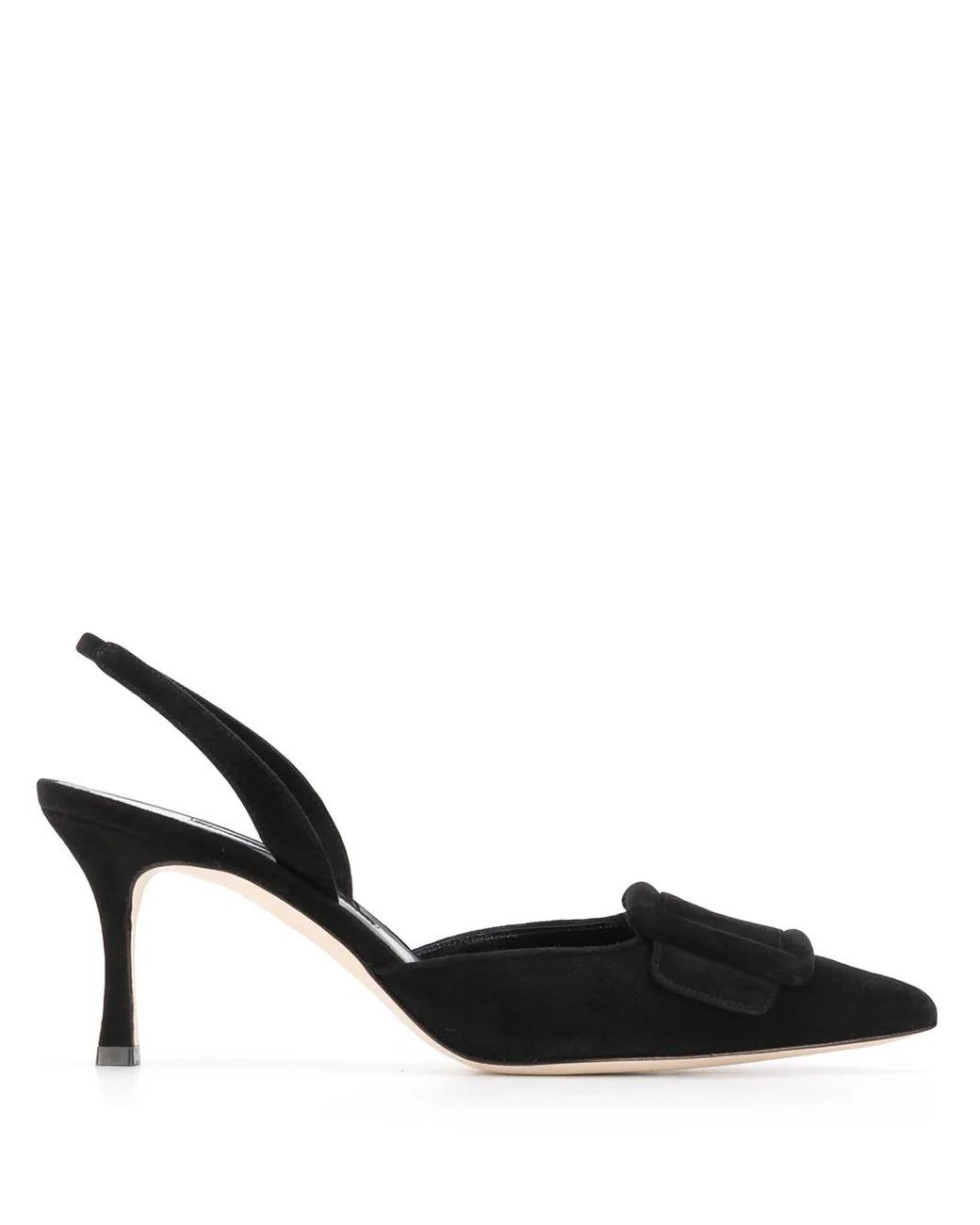 Manolo Blahnik Black Suede Maysli Pumps