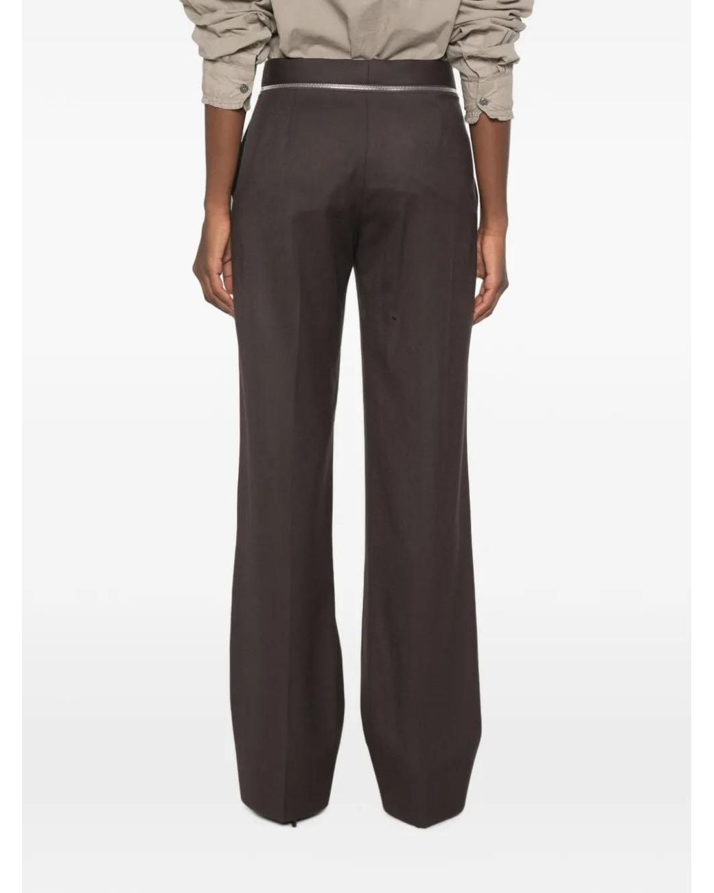 Stella McCartney White Zip-Detail Tailored Trousers