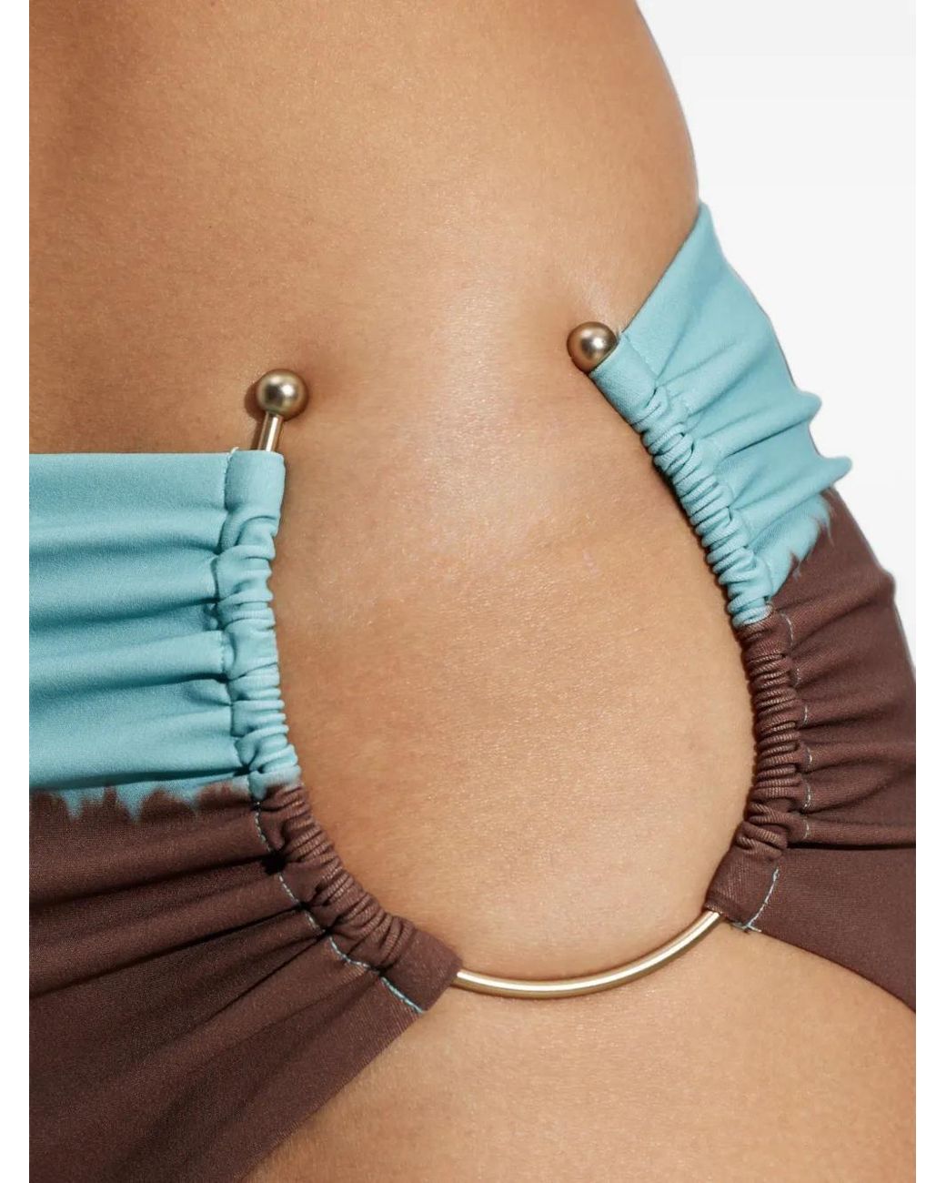 Christopher Esber Brown Prong Hardware-Detail Bikini Bottoms