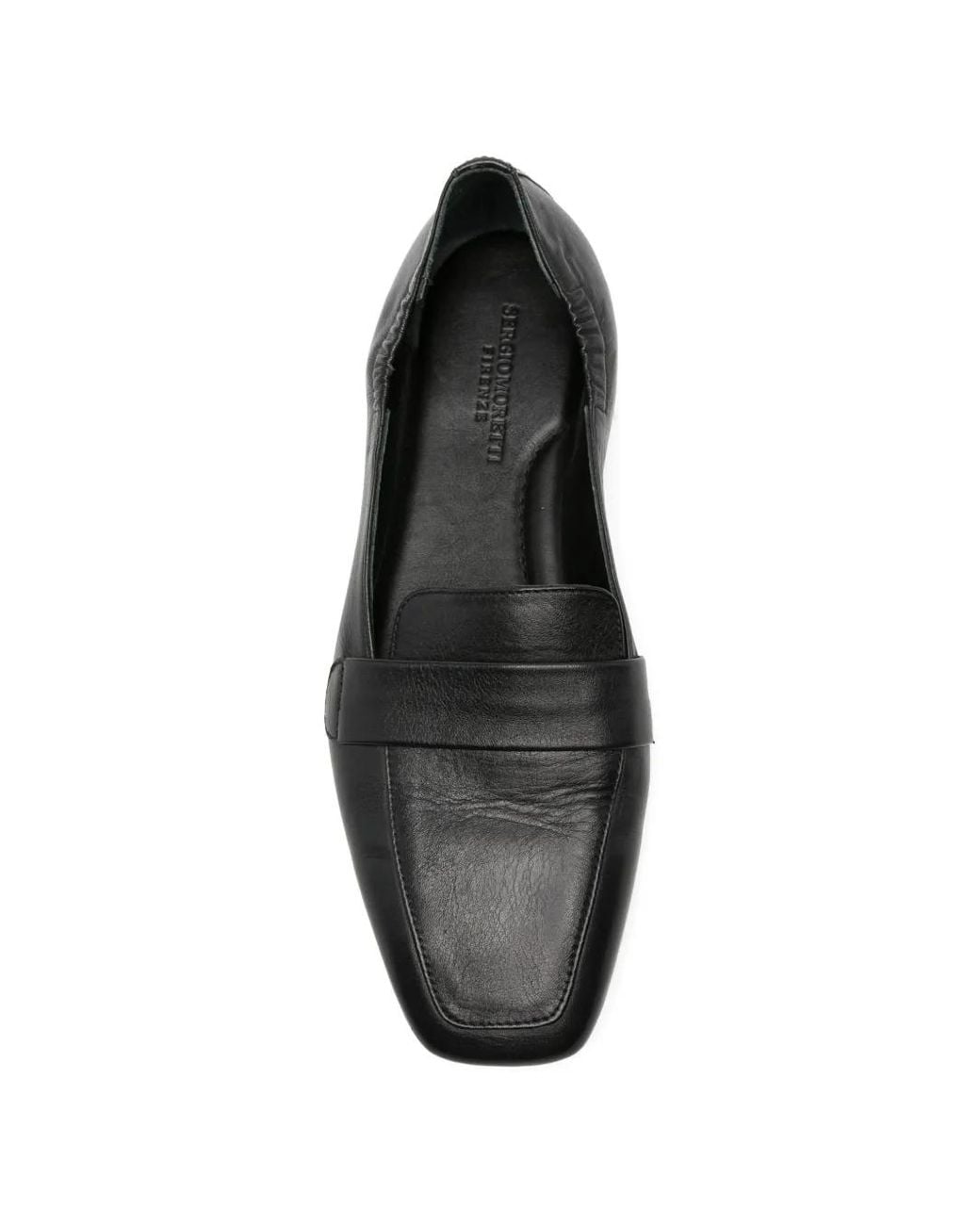 SERGIO MORETTI FIRENZE White Square-Toe Leather Loafers