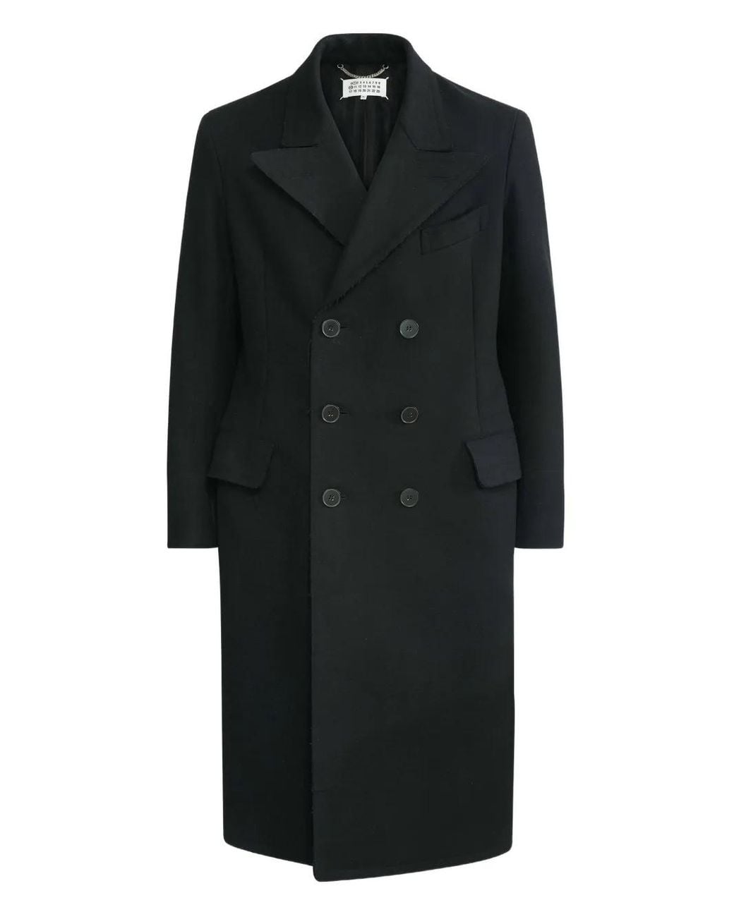 Maison Margiela Virgin-Wool Double-Breasted Coat in Black for Men