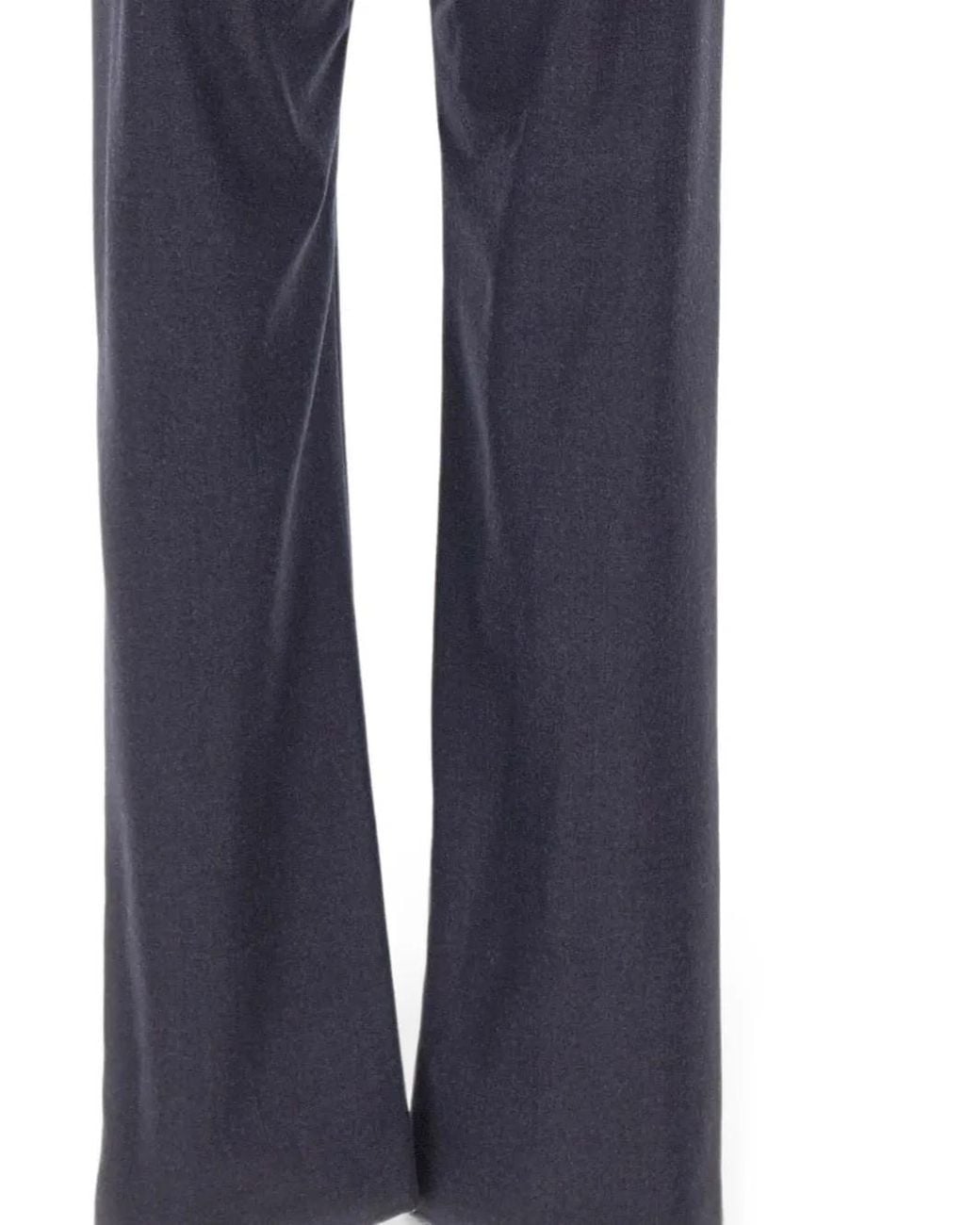 MM6 by Maison Margiela Blue Fringed-Edge Wool Trousers for men