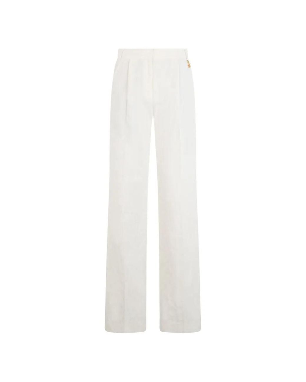 Roberto Cavalli White Pleated Trousers