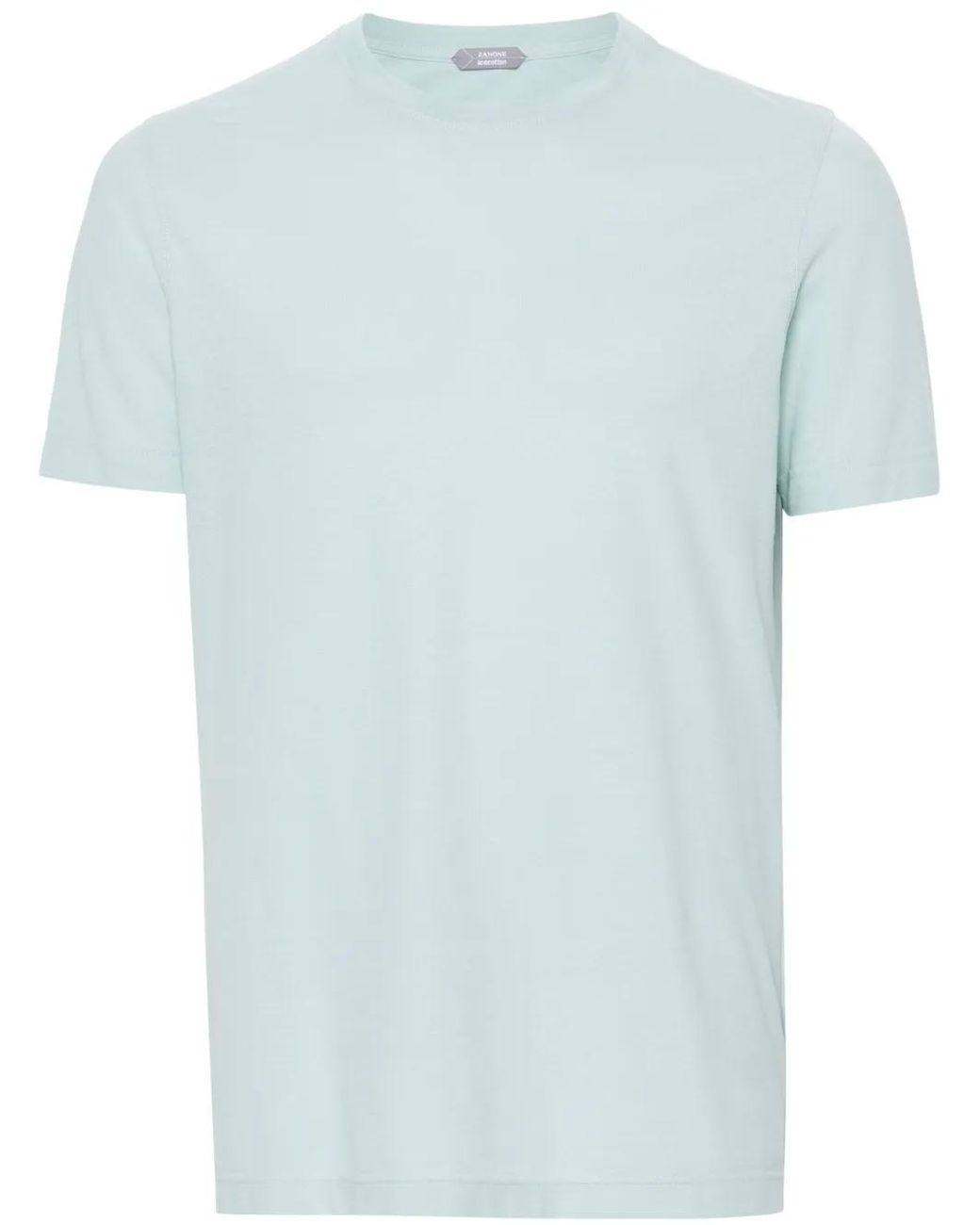Zanone Blue Short-Sleeved Cotton T-Shirt for men