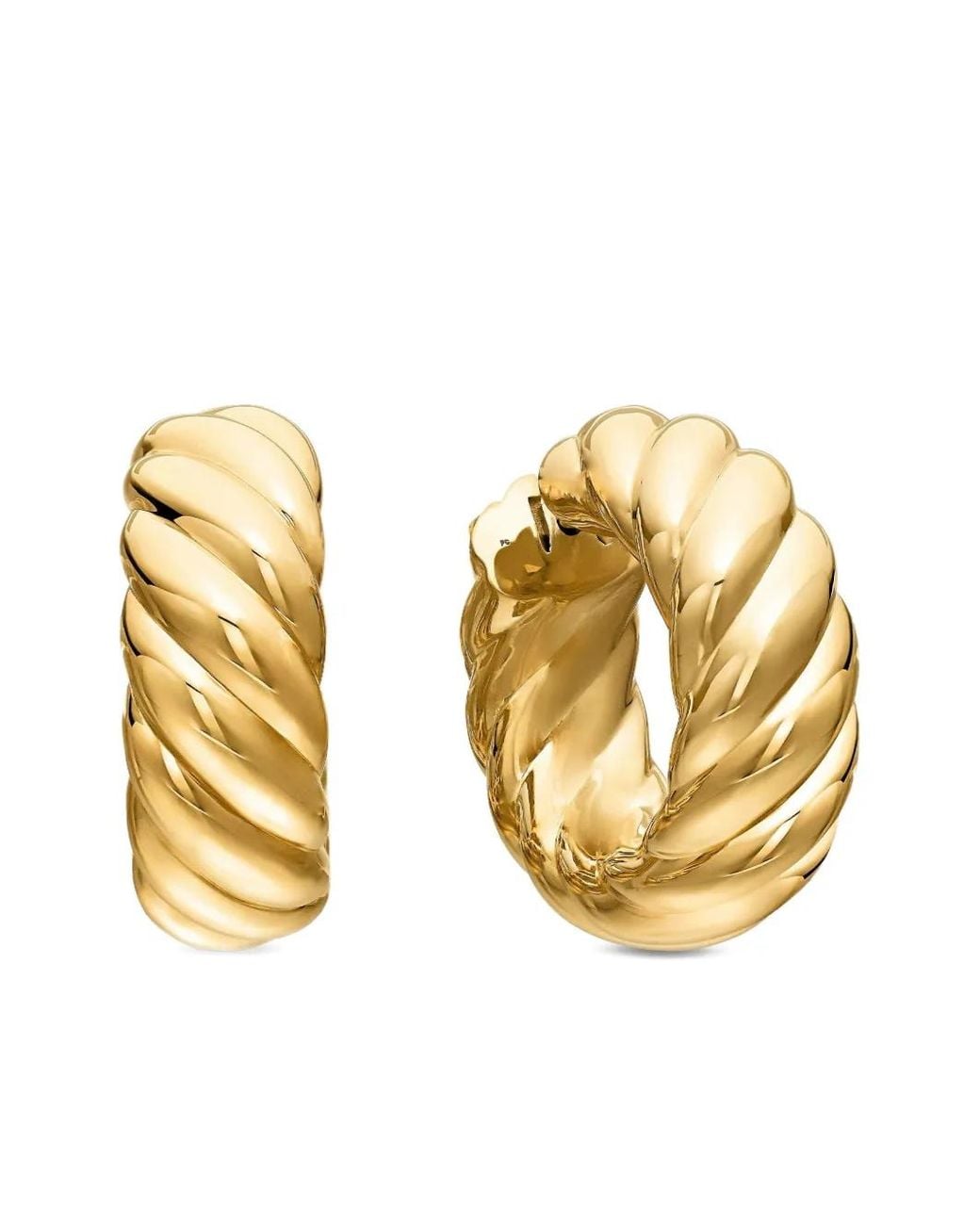 David Yurman Metallic 18Kt Sculpted Cable Hoop Earrings (25Mm)