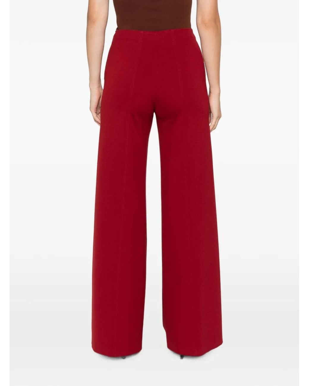 Liviana Conti Red Zip-Fastening Trousers