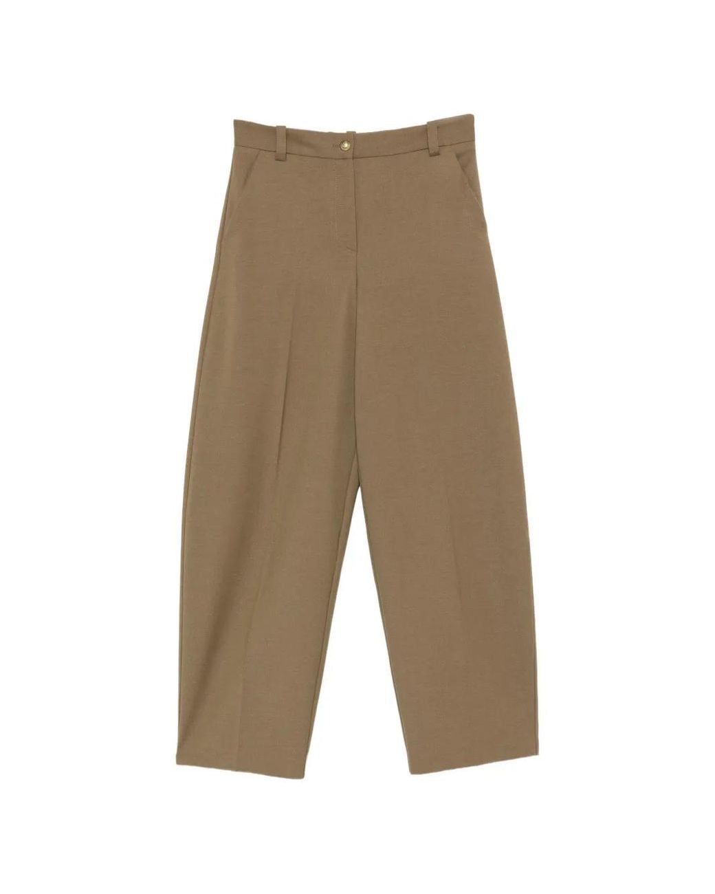 Pinko White Logo-Patch Wide-Leg Trousers