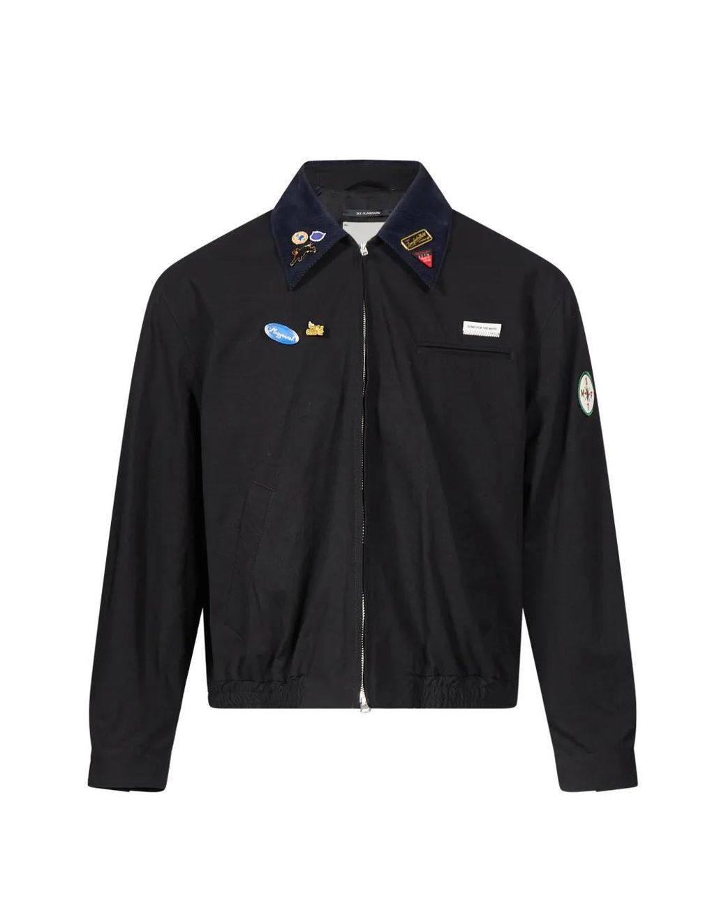 Song For The Mute Black Badge-Embellished Corduroy-Collar Jacket for men