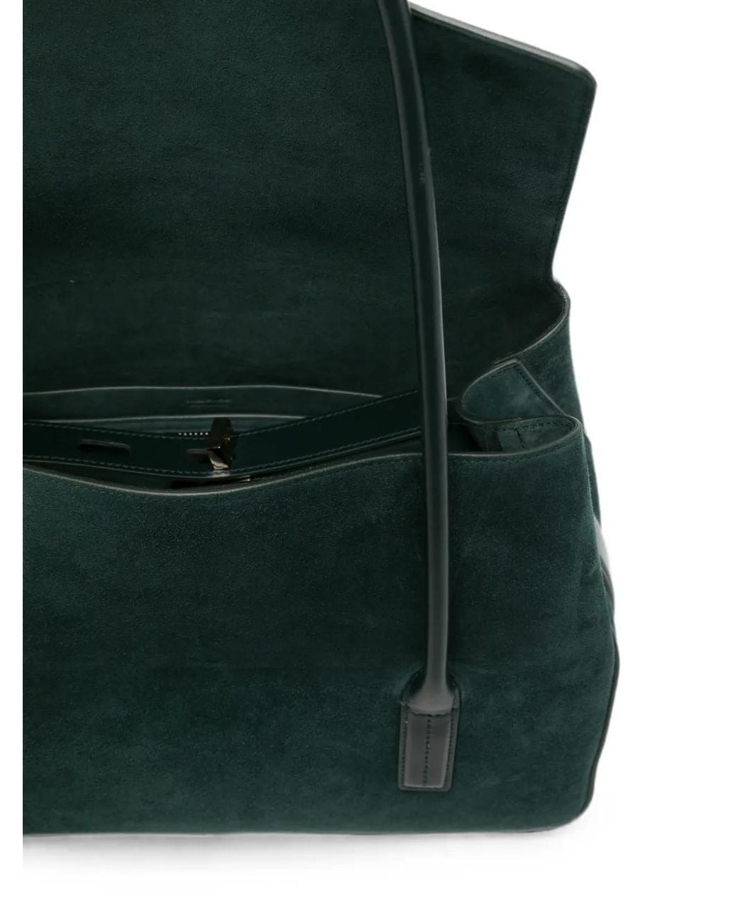 Tom Ford Green Suede Leather Eclipse Medium Shoulder Bag