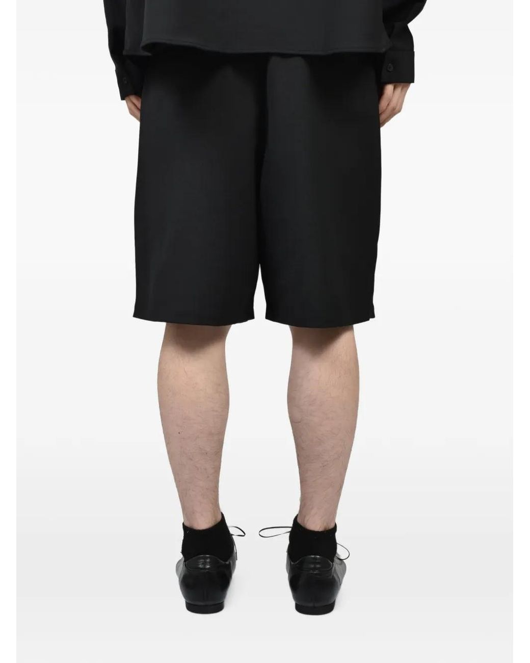Entire studios Black Pleated Tailored Shorts for men