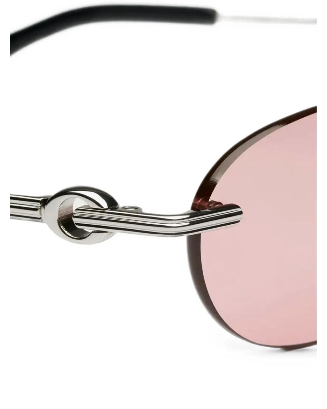 Chimi Metallic Rimless Oval-Frame Sunglasses