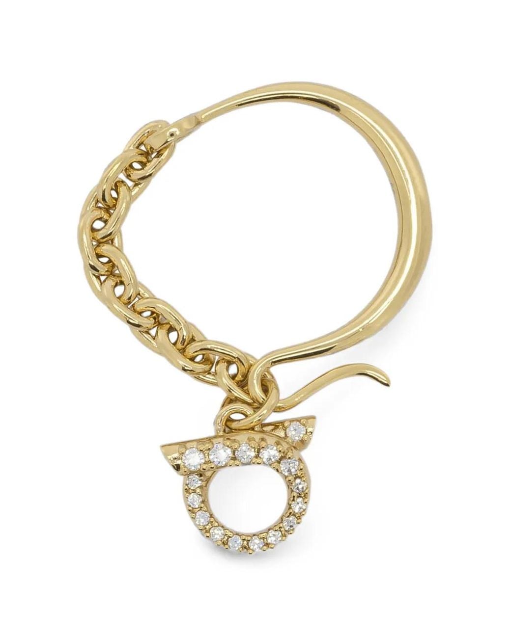 Ferragamo Metallic Collier Gancini À Ornements En Cristal