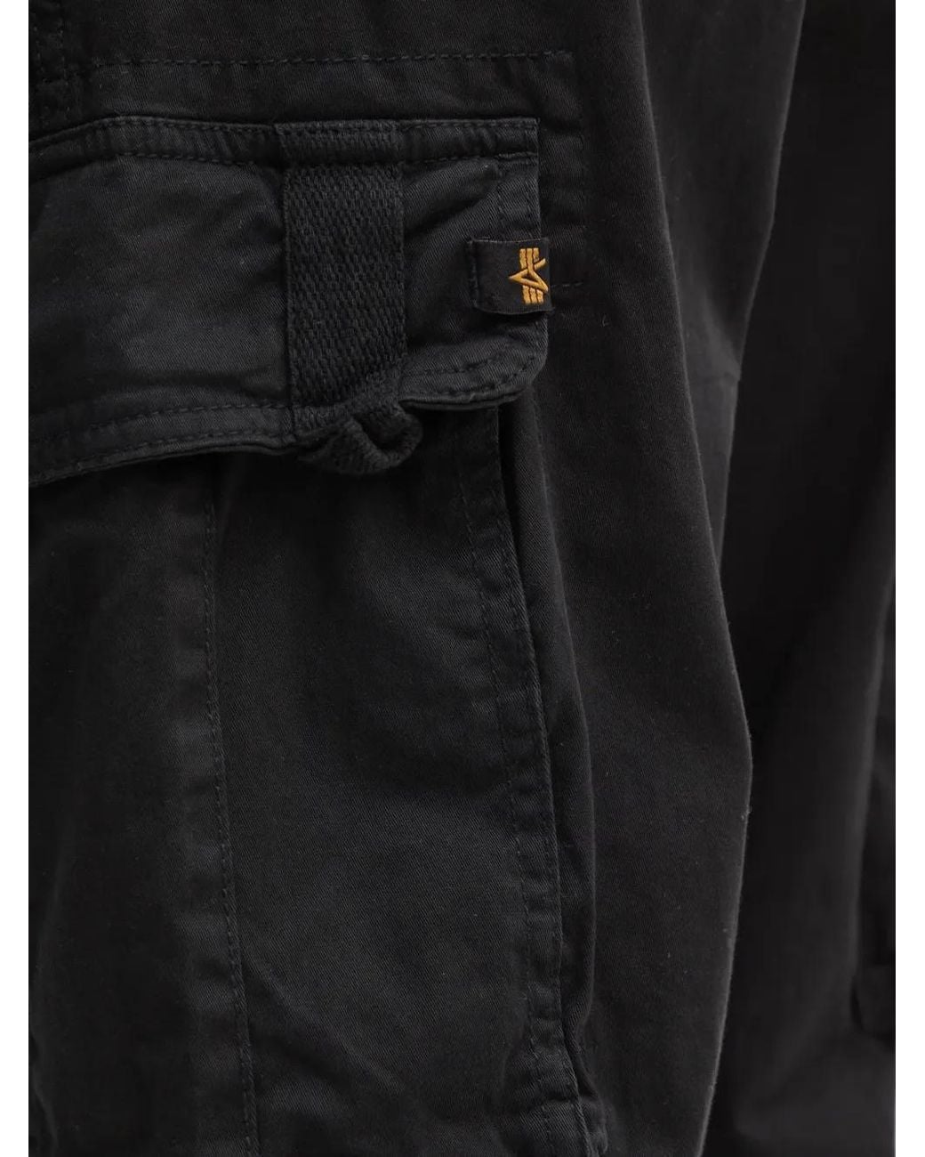 Alpha Industries Black Task Force Zip-Detail Trousers for men