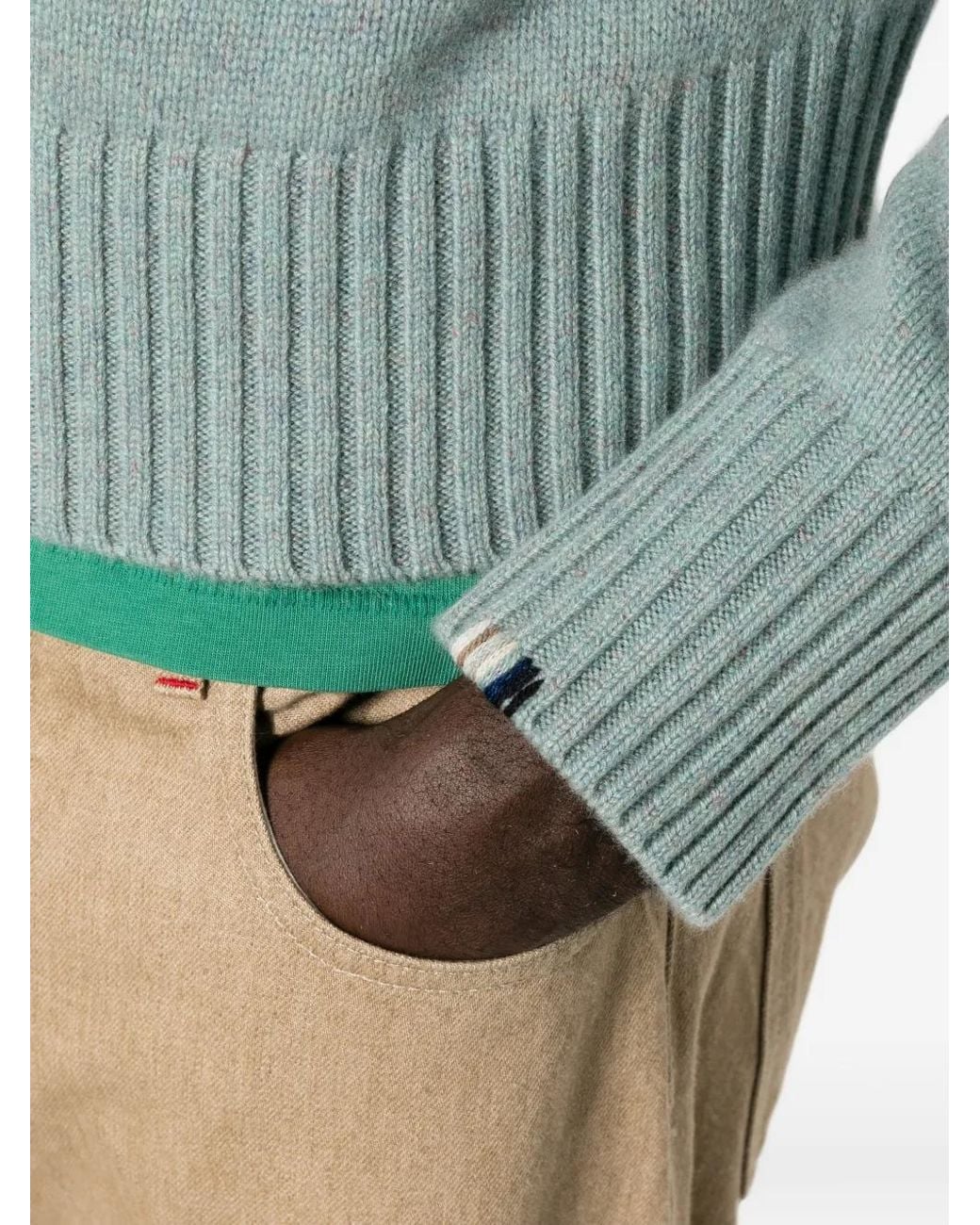 Extreme Cashmere Blue Ribbed-Knit Crew-Neck Sweater