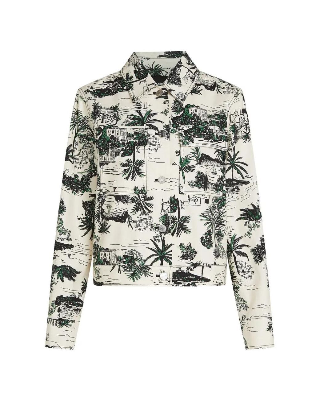 Karl Lagerfeld White Printed Jacket