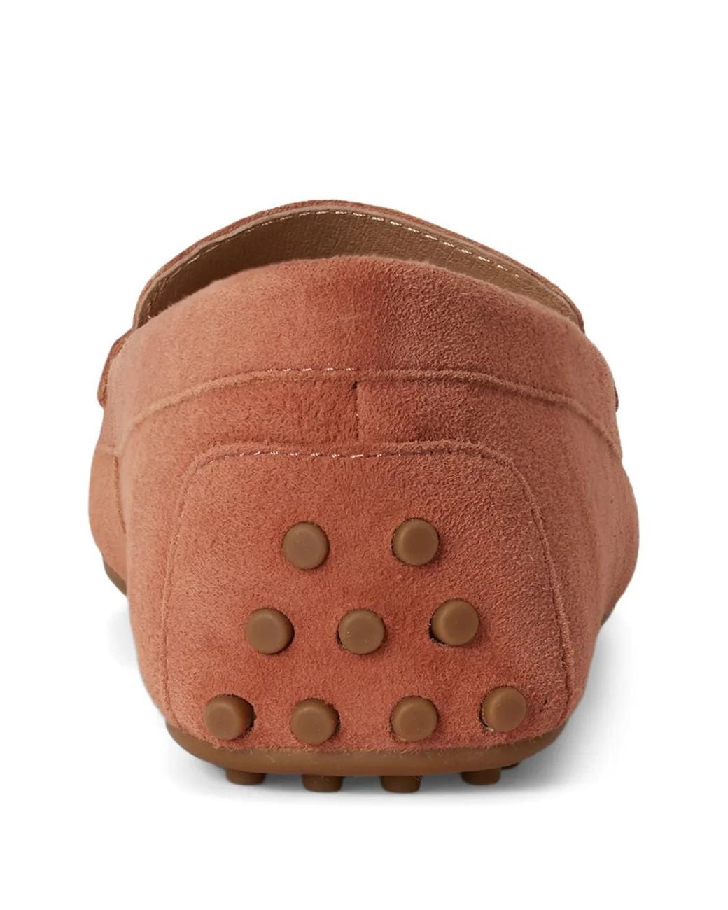 Ralph Lauren Brown Barnsbury Logo-Plaque Suede Ballet Flats