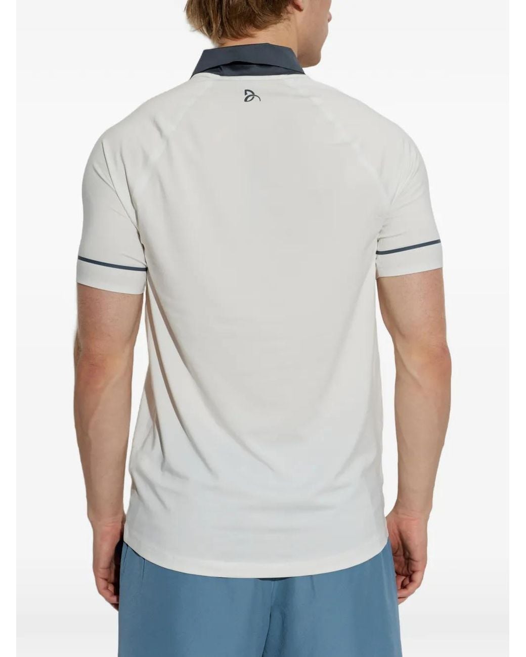 Lacoste White X Novak Djokovic On Court Logo-Patch Polo Shirt for men