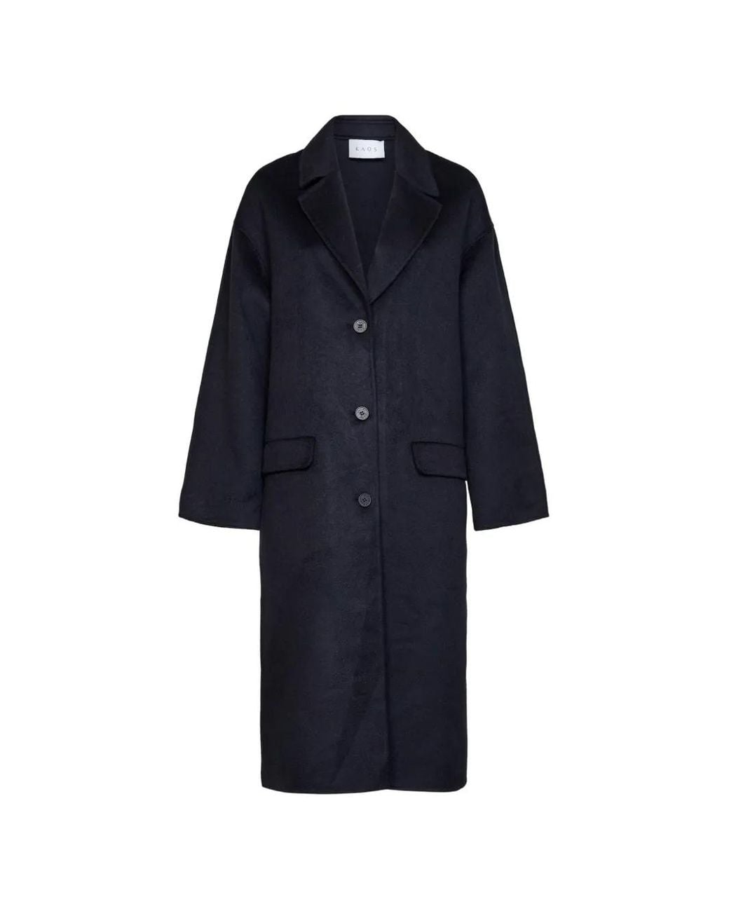 Kaos Blue Notched-Lapels Single-Breasted Coat