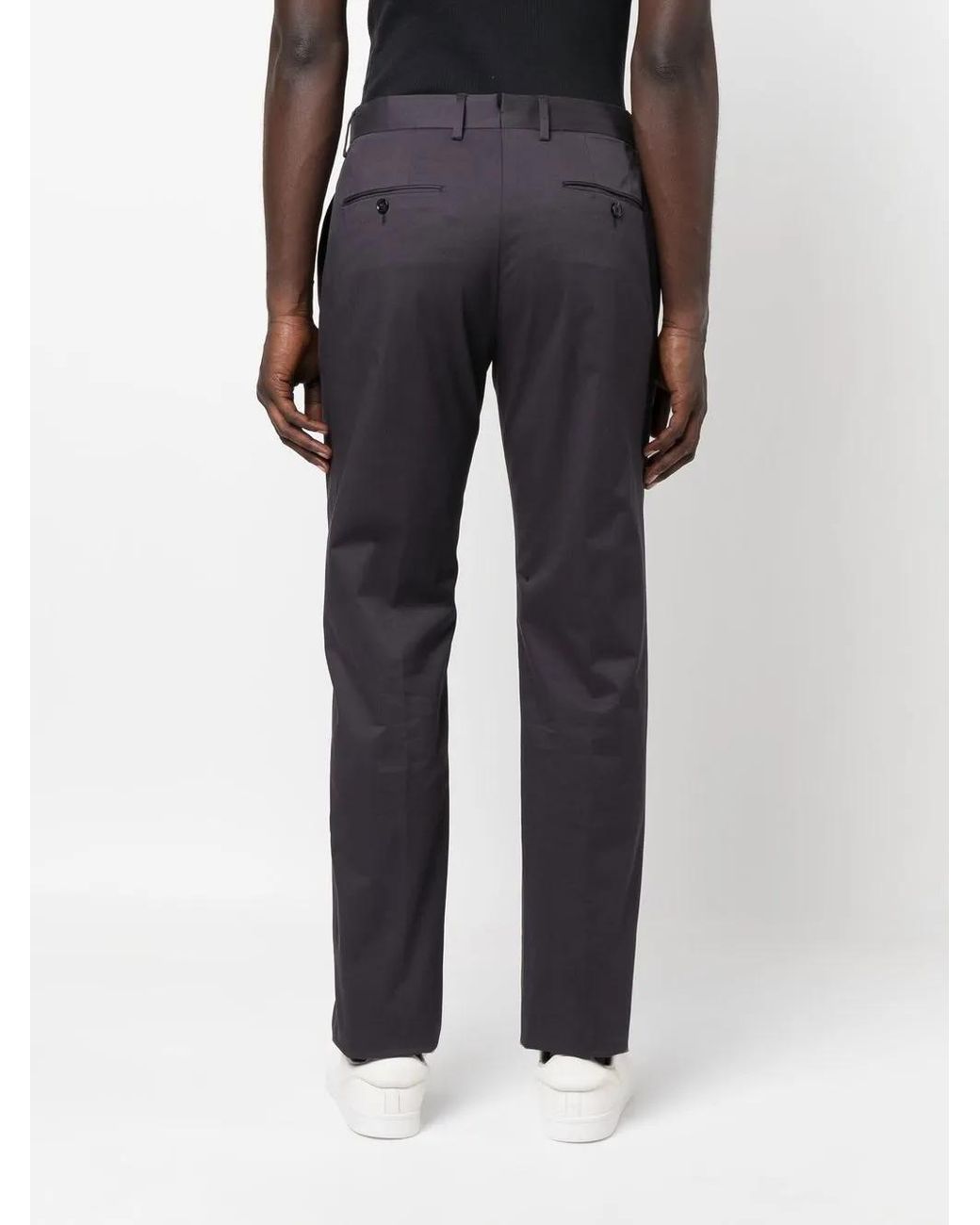 Zegna Blue Straight-Leg Cotton Trousers for men