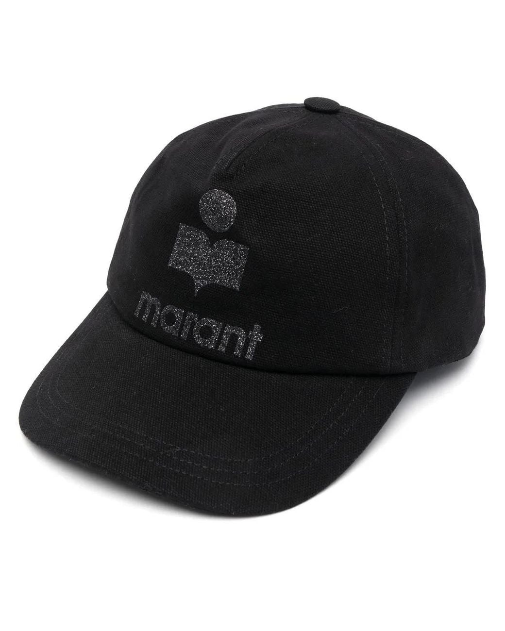 Isabel Marant Black Embroidered Logo Cap