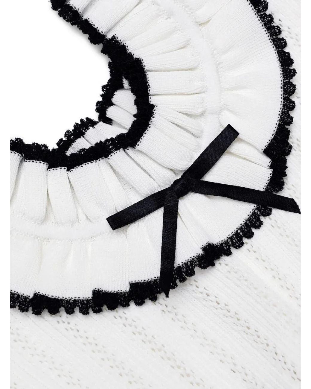 Self-Portrait White Ruffled Bow Mini Dress