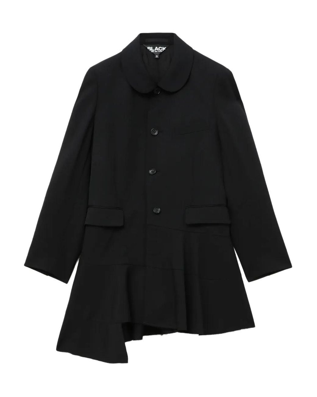 COMME DES GARÇON BLACK Black Peplum-Hem Coat