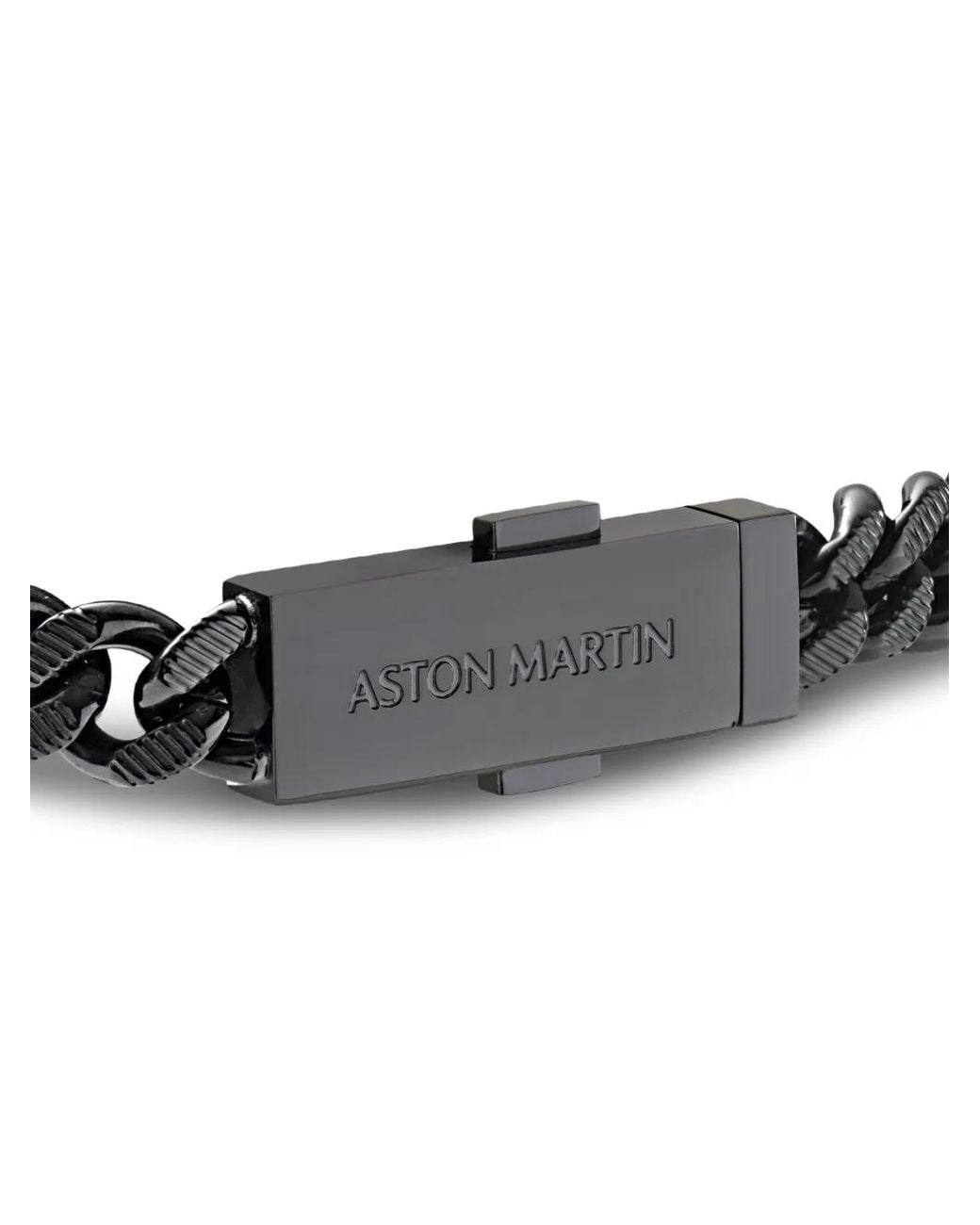 Aston Martin Black Knurled Gourmette Bracelet for men