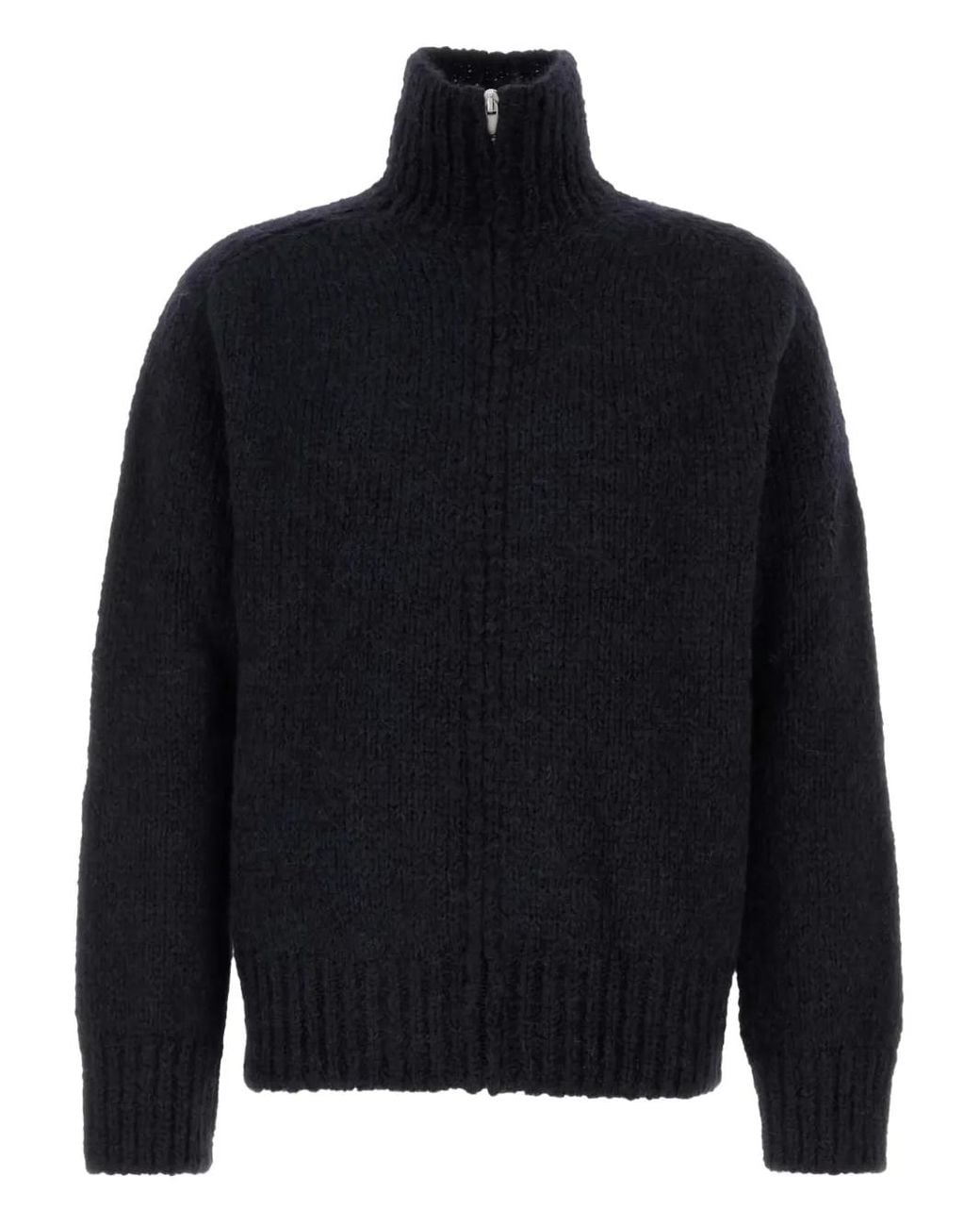 Jil Sander Blue Mohair Blend Cardigan for men