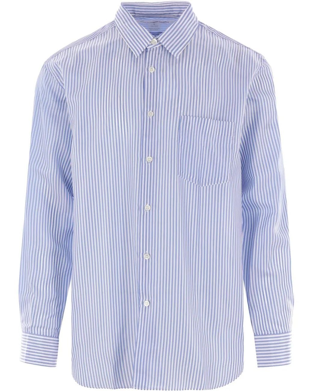 Comme des Garçons Gestreept Overhemd in het Blue voor heren