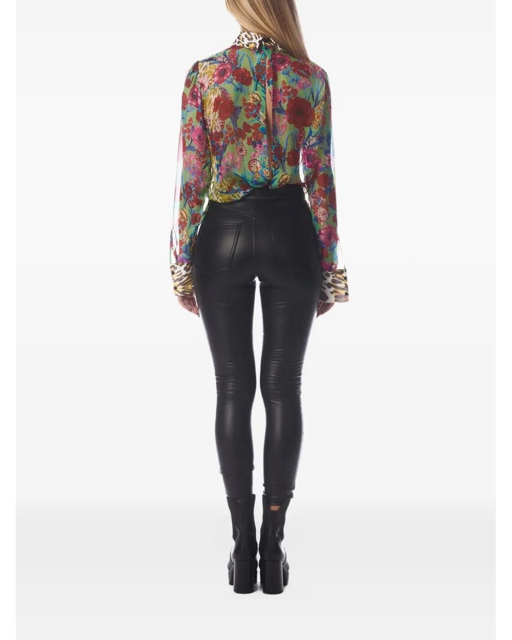 Tessitura Body Couture Black High-Waisted Stud-Embellished Trousers