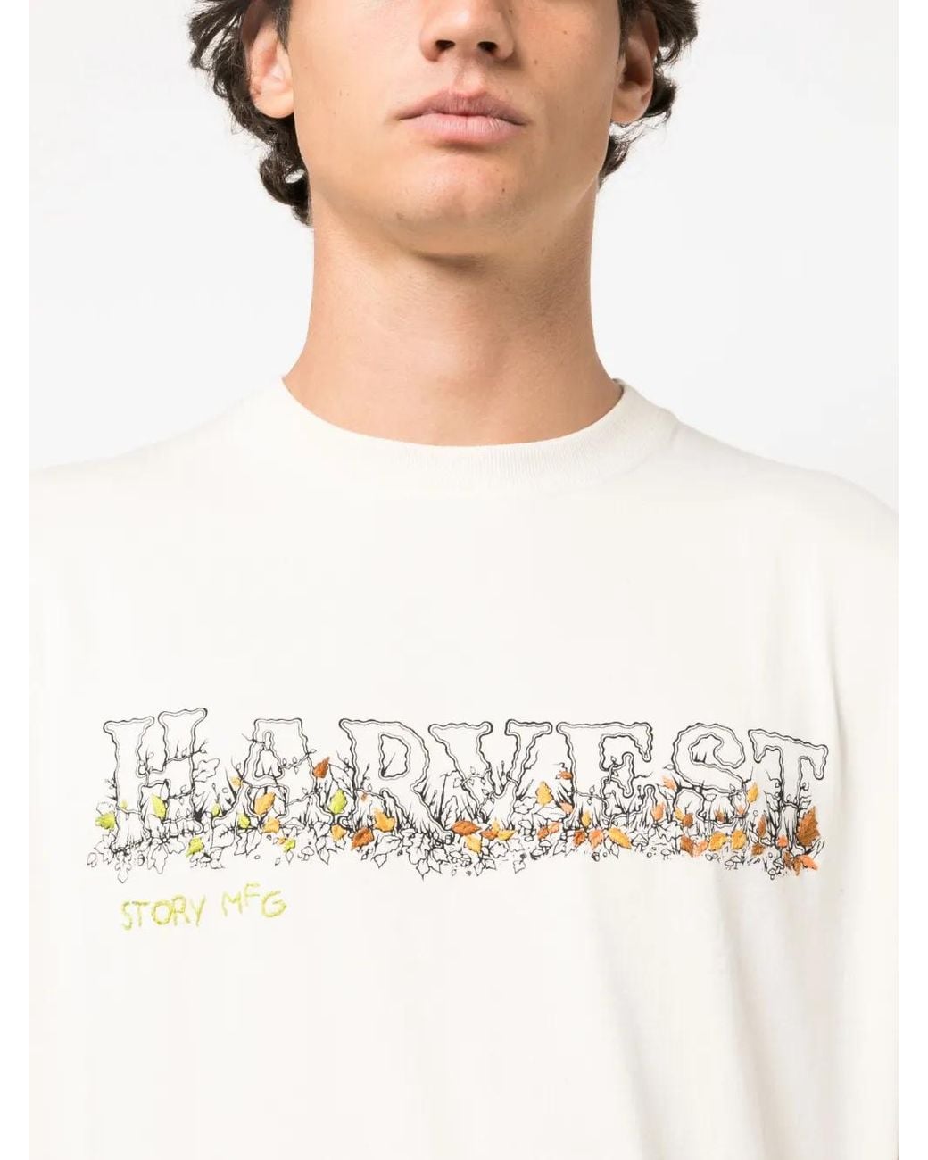 STORY mfg. White Harvest Logo-Print Sweatshirt for men