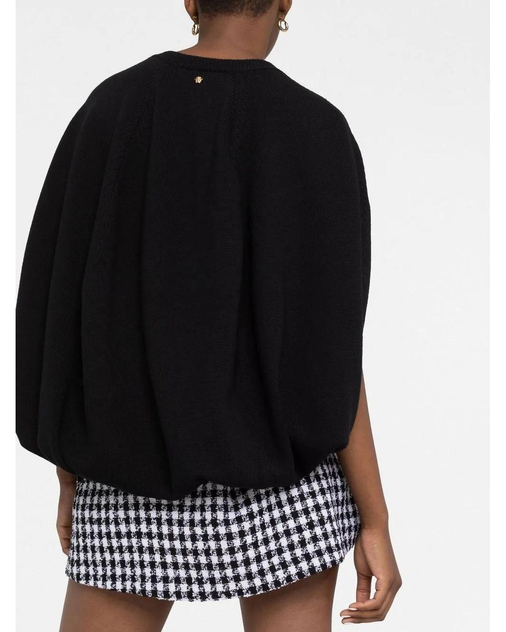 Versace Black Slit-Sleeve Jumper