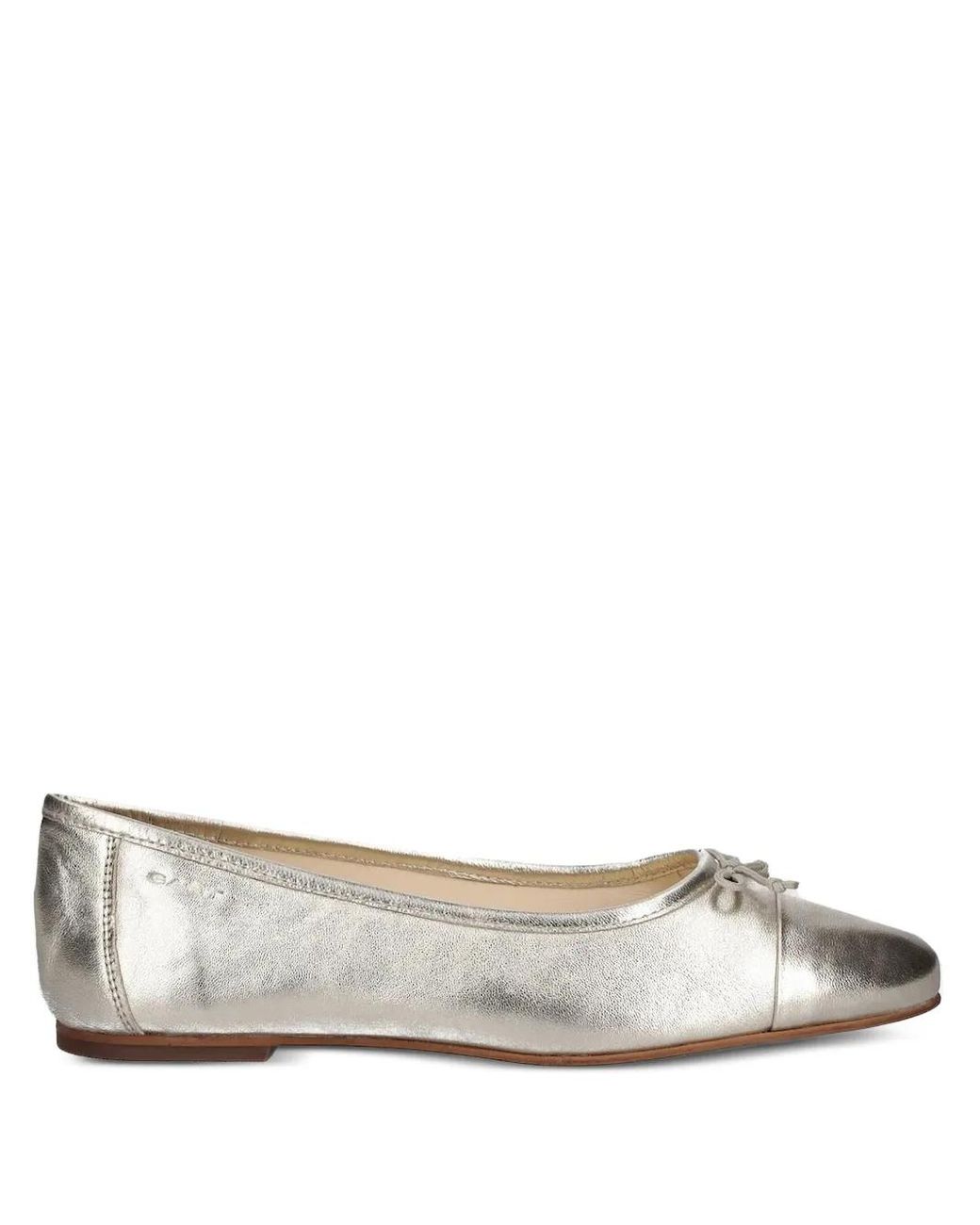 Gant Gray Bow-Detail Round-Toe Ballet Flats